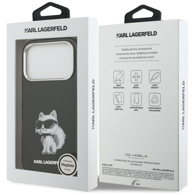 Karl Lagerfeld IML Aquarelle Choupette & Logo MagSafe Case for iPhone 17 Pro Black - imagine 8