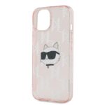 Karl Lagerfeld KLHCP13MHKLPCHP iPhone 13 6.1" pink hardcase IML Choupette Head & Monogram - imagine 6