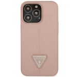 Guess GUHCP14LPSATLP iPhone 14 Pro 6,1" pink hardcase SaffianoTriangle Logo - imagine 3