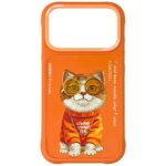 Etui Nimmy Glasses Cool Cat do iPhone 17  Pro pomarańczowy