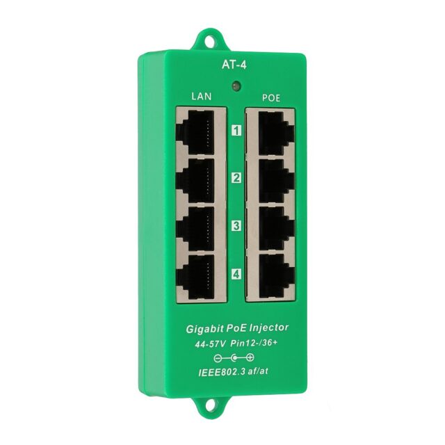 Extralink 4 Portowy | Gigabit PoE Injector | Active, 4 ports Gigabit 802.3at/af, Mode A - imagine 5