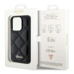 Guess GUHCP15XPSQSQSK iPhone 15 Pro Max 6.7" black hardcase Quilted Metal Logo - imagine 8