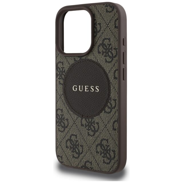 Case Guess 4G Circle Classic Logo MagSafe for iPhone 16 Pro brown - imagine 6