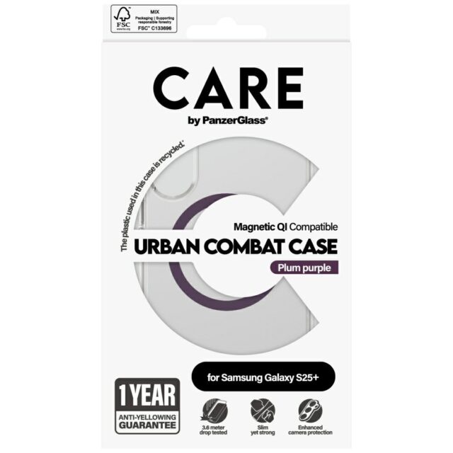 Etui CARE by PanzerGlass Flagship Urban  Combat Purple QI do Samsung Galaxy S25+ transparent - imagine 4