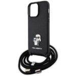 Karl Lagerfeld KLHCP14XSAKCPSK iPhone 14 Pro Max 6.7" hardcase black Crossbody Saffiano Metal - imagine 5