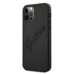 Guess GUHCP12MRSAVSBK iPhone 12/12 Pro 6,1" black hardcase Saffiano Vintage Script - imagine 2