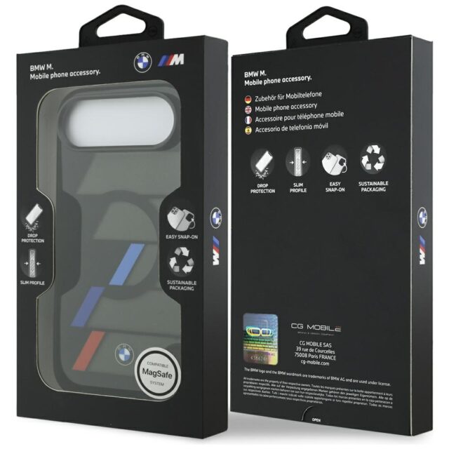 BMW M IML Metal Buttons Tricolor Lines MagSafe Case for iPhone Air Black - imagine 8