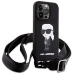 Karl Lagerfeld KLHCP15XSCBSKNK iPhone 15 Pro Max 6.7" hardcase black Crossbody Silicone Ikonik - imagine 3