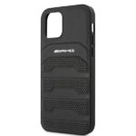 AMG AMHCP12SGSEBK iPhone 12 mini 5,4" black hardcase Leather Debossed Lines - imagine 6