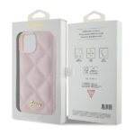 Guess GUHCP15SPSQSQSP iPhone 15 / 14 / 13 6.1" pink hardcase Quilted Metal Logo - imagine 8