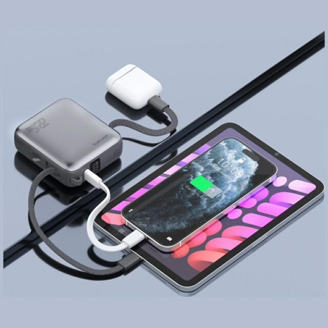 Powerbank 4smarts Pocket Dual Cord 10000mAh 22.5W with built-in USB-C cable 15cm gray - imagine 4