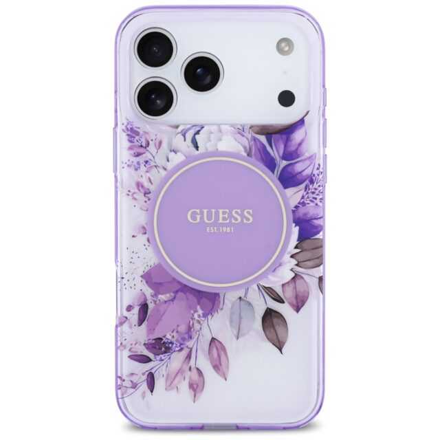 Etui Guess IML Flower & Tonal Circle      MagSafe do iPhone 17 Pro Max fioletowy - imagine 3