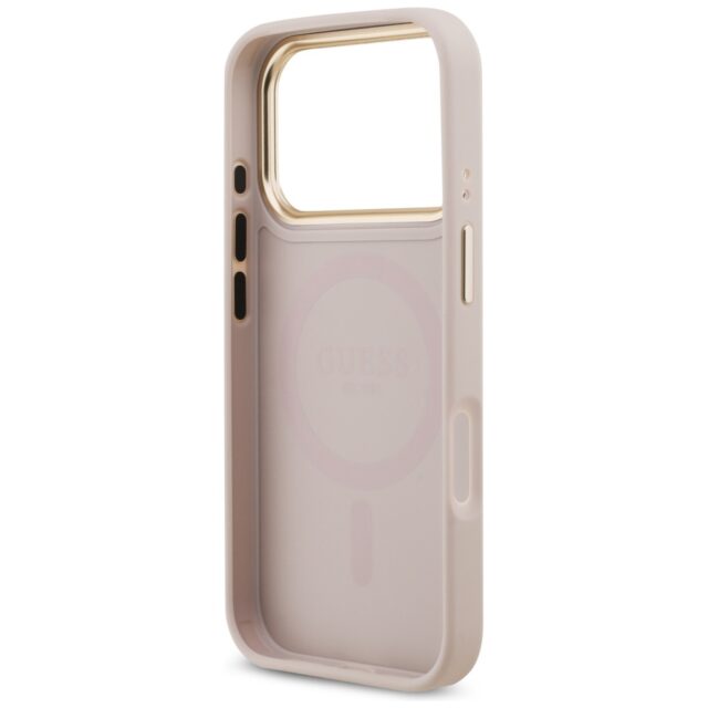 Case Guess 4G Strass Logo MagSafe for iPhone 17 Pro pink - imagine 7