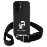 Karl Lagerfeld KLHCP16SSAKCPBK iPhone 16 6.1" black hardcase Saffiano Karl&Choupette Metal Pi - imagine 2