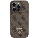 Guess GUHCP15LP4TDPW iPhone 15 Pro 6.1" brown hardcase Leather 4G Triangle Strass - imagine 3