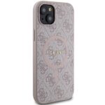 Guess GUHMP15MG4GFRP iPhone 15 Plus / 14 Plus 6.7" pink hardcase 4G Collection Leather Metal L - imagine 4