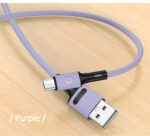 USAMS U52 microUSB 2A Fast Charge Cable 1m purple SJ435USB04 (US-SJ435) - imagine 2