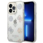 Guess GUHCP14LHTPPTH iPhone 14 Pro 6,1" transparent hard case Peony Glitter