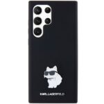 Karl Lagerfeld KLHCS24LSMHCNPK S24 Ultra S928 black hardcase Silicone Choupette Metal Pin - imagine 3