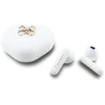 TWS Guess 4G Metal Logo headphones white