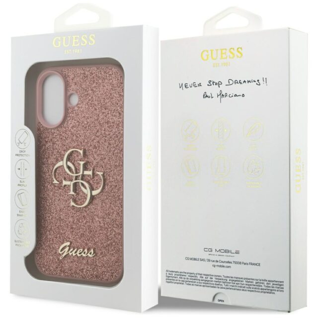 Guess Fixed Glitter Big 4G Case for iPhone 17 Pink - imagine 8