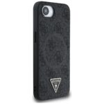 Case Guess 4G Ring Triangle Logo MagSafe for iPhone 16e black - imagine 4
