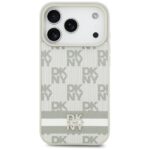 Case DKNY Checkered with Printed Stripes for iPhone 17 Pro beiige - imagine 3