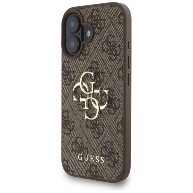 Guess 4G Strap 4G Classic Logo Case for iPhone 16 Brown - imagine 3