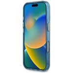 Case Guess IML Metal Glitter 4G Circle Triangle MagSafe for iPhone 16 Pro blue - imagine 5