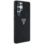 Case Guess Hot Stamp 4G Pattern Triangle Metal Logo Samsung Galaxy S25 Ultra black - imagine 4