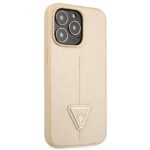 Guess GUHCP13LPSATLE iPhone 13 Pro / 13 6,1" beige hardcase SaffianoTriangle Logo - imagine 4
