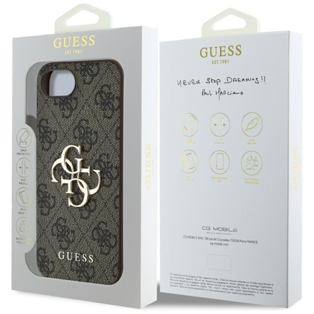 Case Guess 4G Big Logo for iPhone 16e brown - imagine 8