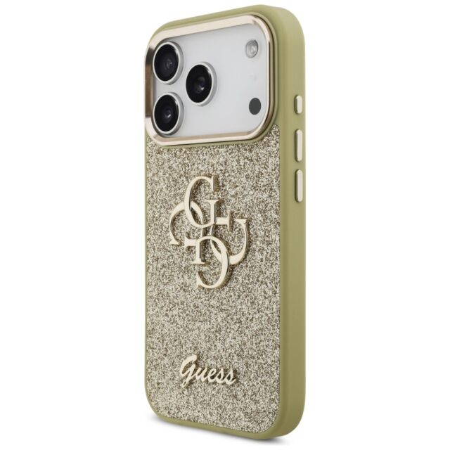Guess Fixed Glitter Big 4G Metal Frame case for iPhone 17 Pro gold - imagine 2