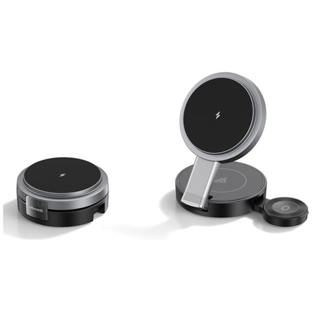 USAMS Foldable 3-in-1 15W Inductive Charge for Phone/Apple Watch/headphones CD234WXC01 (US-CD234) - imagine 2
