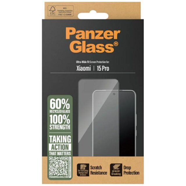 Tempered glass PanzerGlass Ultra-Wide Fit w. Black Frame for Xiaomi 15 Pro - imagine 4