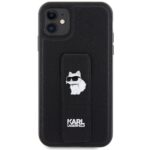 Karl Lagerfeld KLHCN61GSACHPK iPhone 11/ Xr 6.1" black hardcase Gripstand Saffiano Choupette - imagine 3