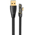 USAMS angled cable USB to USB-C PD 6A 66W Fast Charging Iceflake Series 1.2m black SJ585USB01