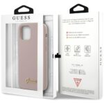 Guess GUHCP12LLSLMGLP iPhone 12 Pro Max 6,7" light pink hardcase Silicone Script Gold Log - imagine 10