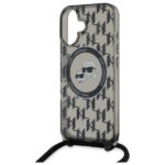 Karl Lagerfeld KLHMP16SHCKCKLCK iPhone 16 6.1" black hardcase IML Crossbody Monogram Karl & & Chou - imagine 5