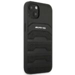 AMG AMHCP14MGSEBK iPhone 14 Plus / 15 Plus 6.7" black hardcase with Leather Debossed Lines - imagine 4