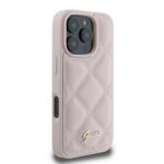 Guess GUHCP16XPSQSQSP iPhone 16 Pro Max 6.9" pink hardcase Quilted Metal Logo - imagine 4