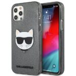 Karl Lagerfeld KLHCP12MCHTUGLB iPhone 12/12 Pro 6,1" black hardcase Glitter Choupette