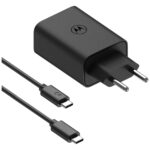 Charger wall Motorola TurboPower 50W Dual USB-C/USB-A with cable USB-C 1m black - imagine 3