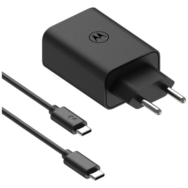 Charger wall Motorola TurboPower 50W Dual USB-C/USB-A with cable USB-C 1m black - imagine 3