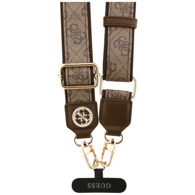 Universal lanyard Guess CBDY 4G Tether Patch Strass Metal Logo brown - imagine 3