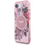 Case Guess IML Flowers MagSafe for iPhone 16e pink - imagine 2