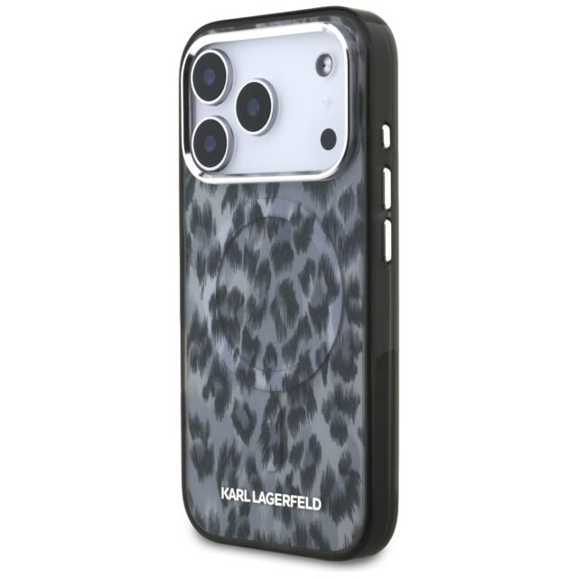 Karl Lagerfeld IML Leopard Pattern MagSafe Case for iPhone 17 Pro Black - imagine 2