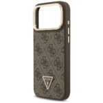 Case Guess 4G PU Triangle Logo & Stand Camera Magsafe for iPhone 17 Pro Max brown - imagine 6