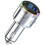 3MK Hyper Car Power Transmitter 48W QC PD PPS USB-C/USB-A with Audio Transmitter Silver - imagine 7