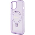 Guess GUHMP15SHRSGSU iPhone 15 / 14 / 13 6.1" purple hardcase Ring Stand Script Glitter Mag - imagine 6
